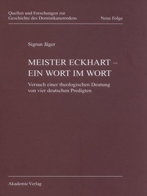 cover image of Meister Eckhart--ein Wort im Wort